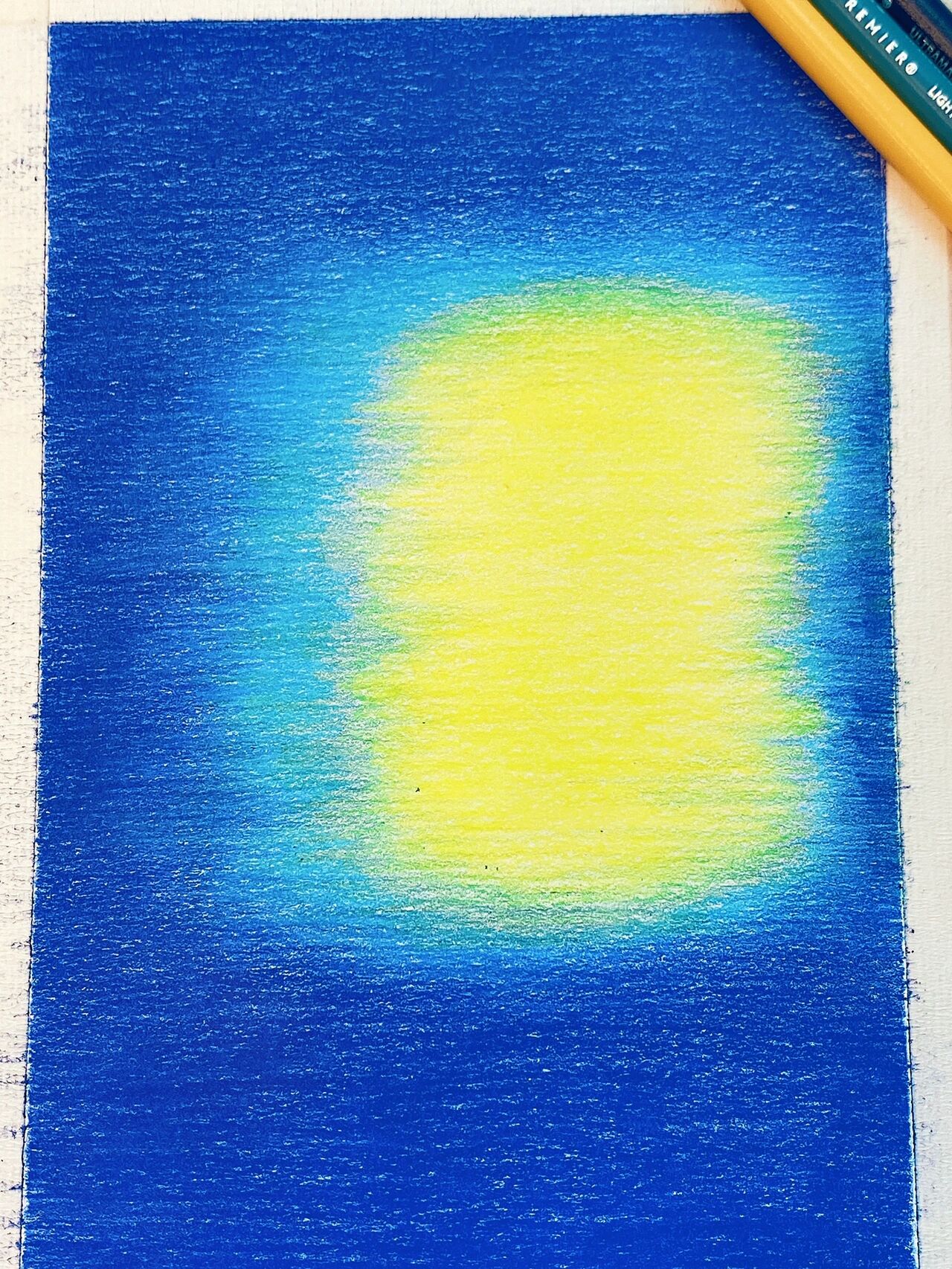 彩铅画风景 夜景 过程图 风景画 画起来很解压