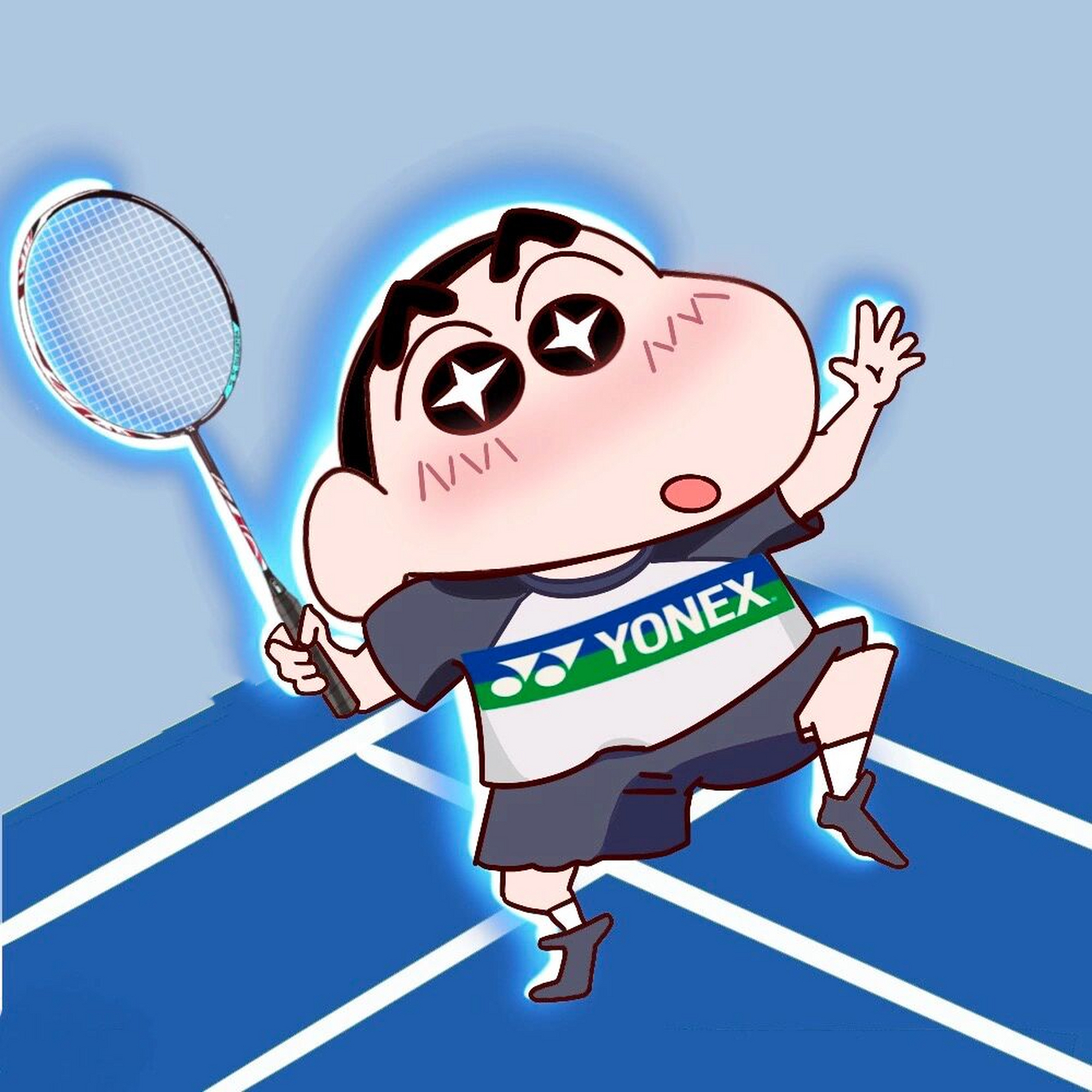 蜡笔小新风羽毛球情侣头像 不会有人连个用情头的人都没有吧,不会吧