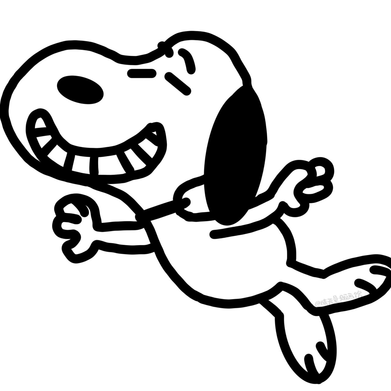 手绘头像| 黑白的简笔画史努比也很可爱哦 60156015转载请