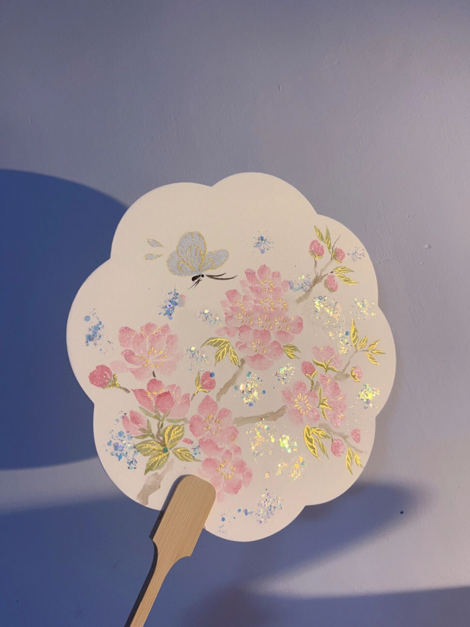 近期画得最粉嫩的一把桃花团扇了 桃花手绘团扇,图二有细节图,真的是