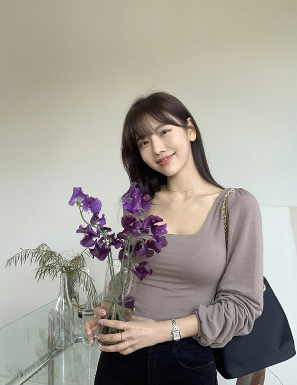 ootd:韩系ins风 甜美简约春季穿搭 9693韩国模特小姐姐日常穿搭