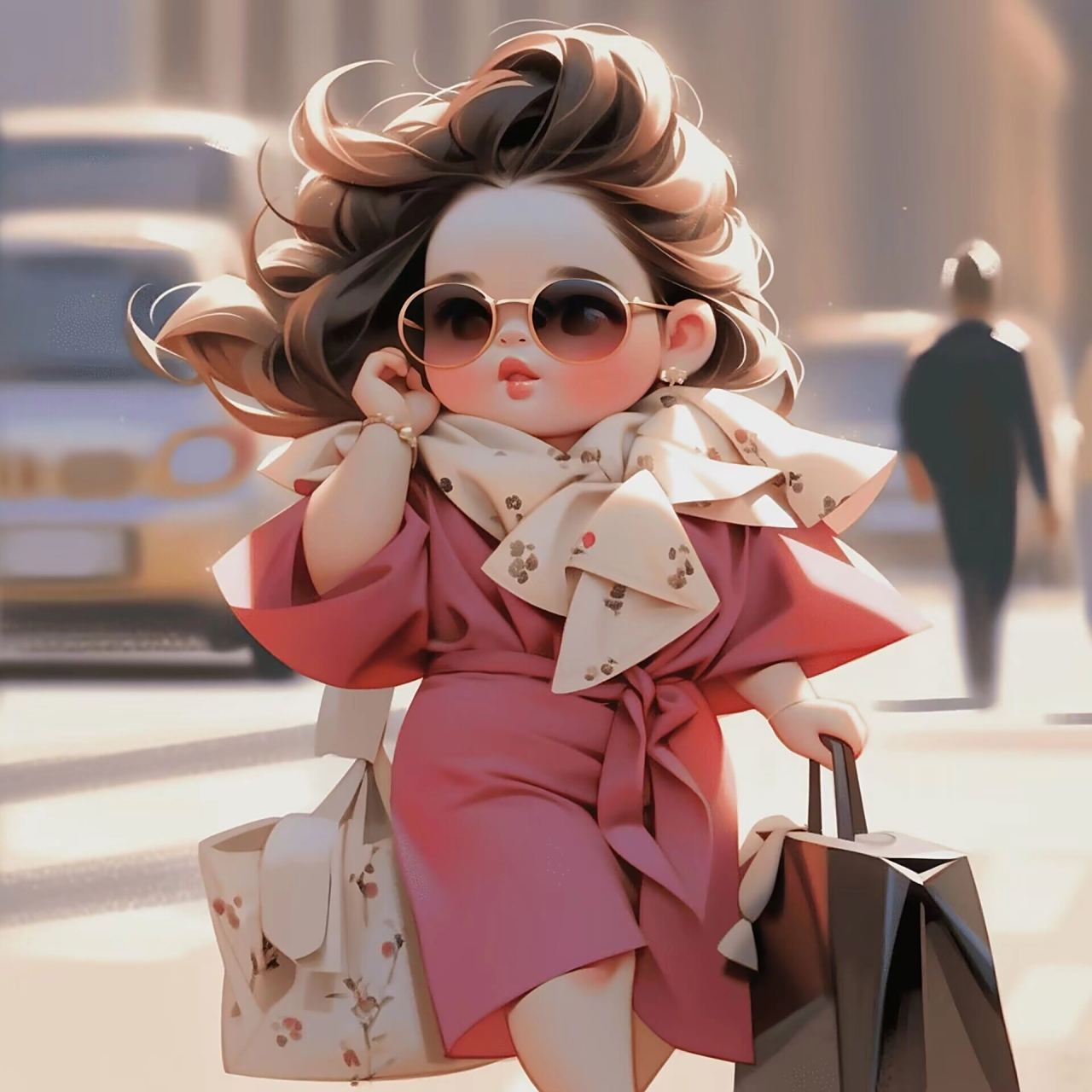 胖妞时装头像」 碎花系列一 不怕你胖,就怕你不时尚.