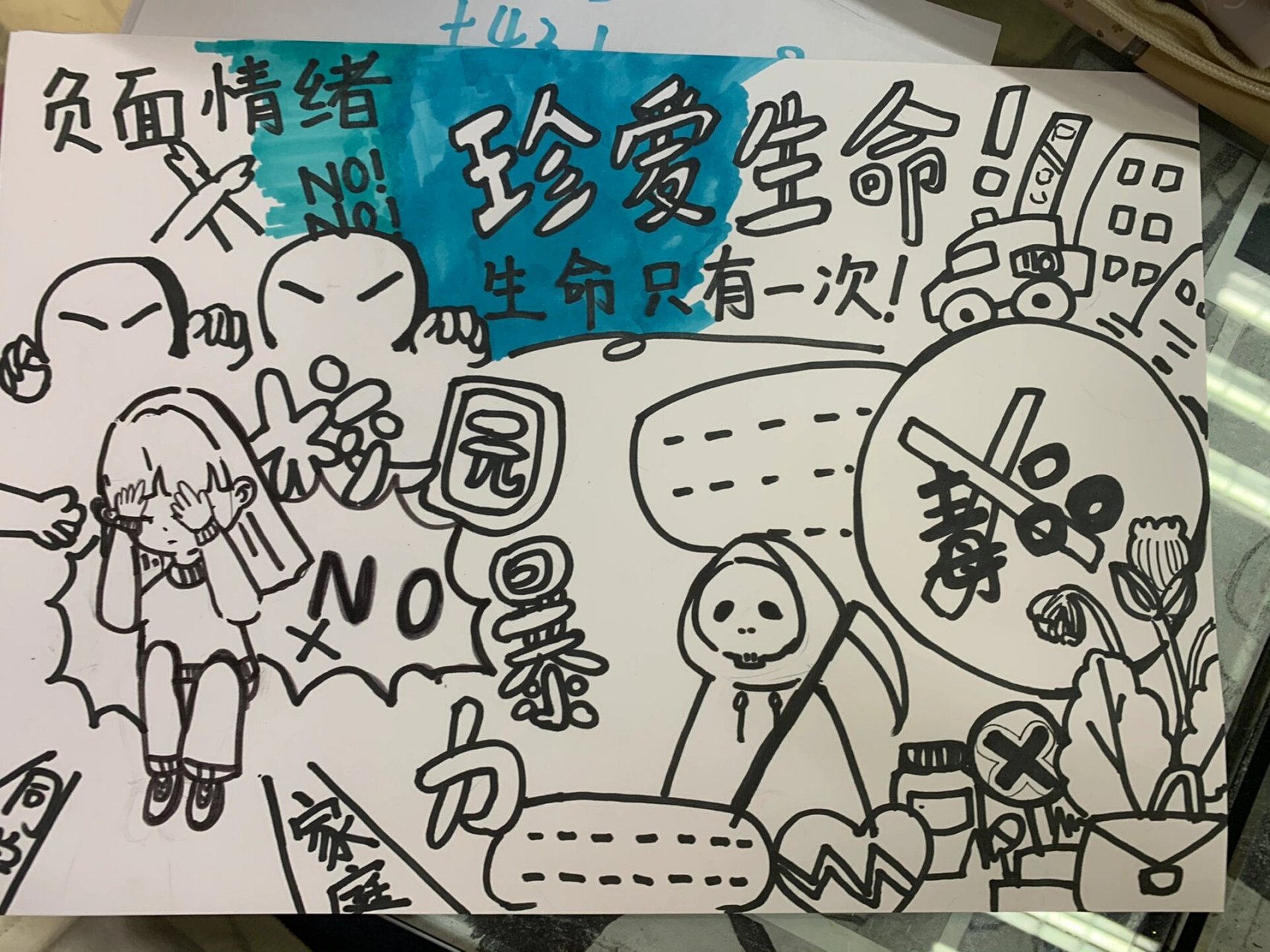 小学生真爱生命主题绘画# 小学生珍爱生命主题绘画～ 学生画的作品