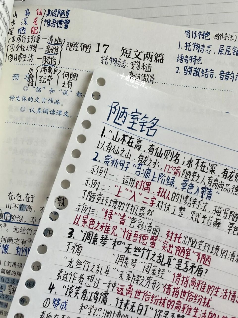 七下语文笔记|陋室铭 #十点差三分_的学习# #点点的笔记