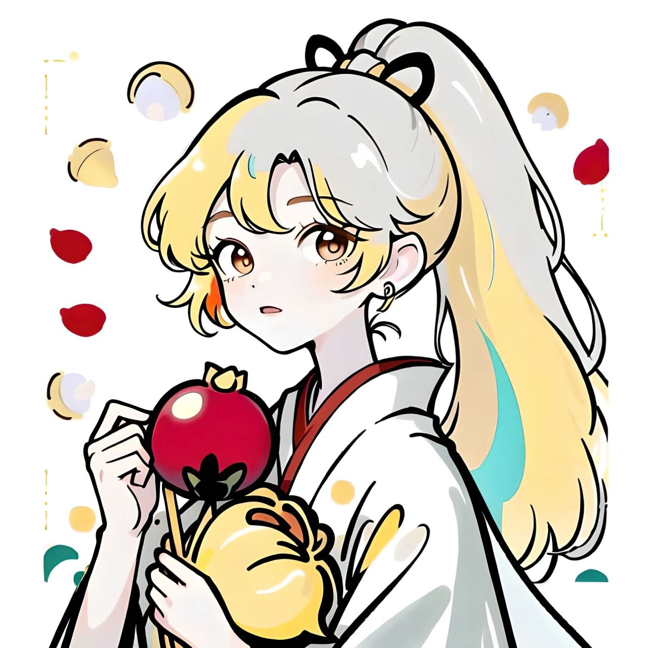 古风极简头像-六月石榴花 十二花神系列之六月石榴花   绘图world