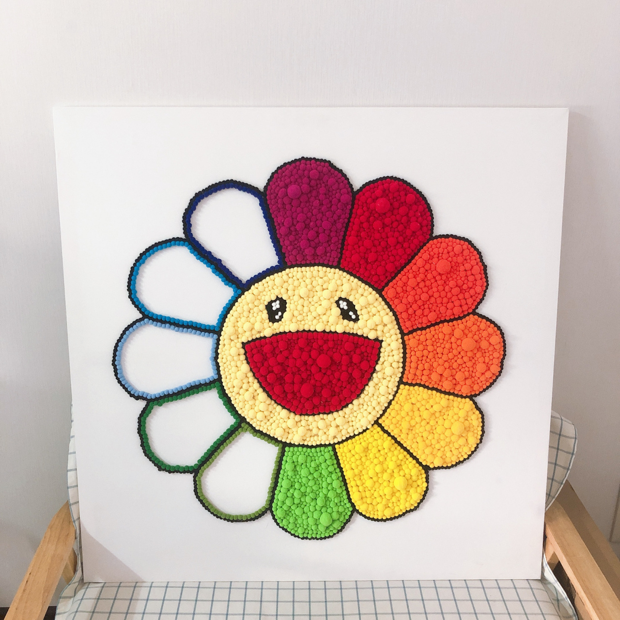 新年diy村上隆毛绒球画太阳花98|请接收一下 太阳花98的寓意:爱慕