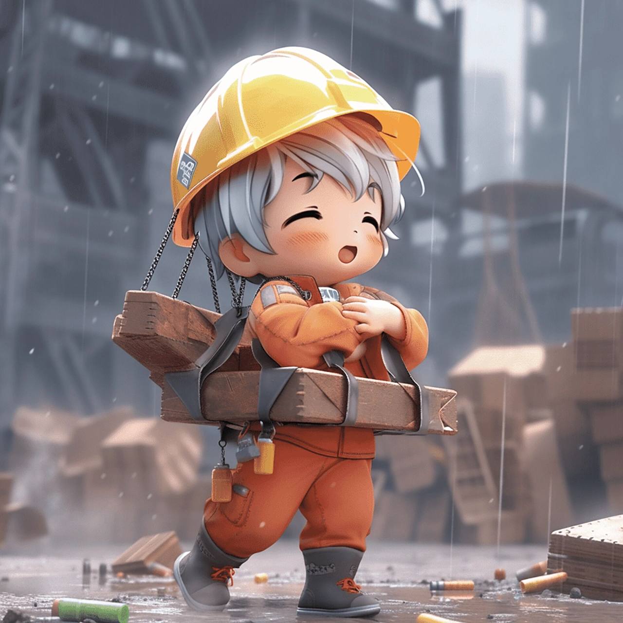 情侣头像:搬砖真辛苦 汗滴禾下土