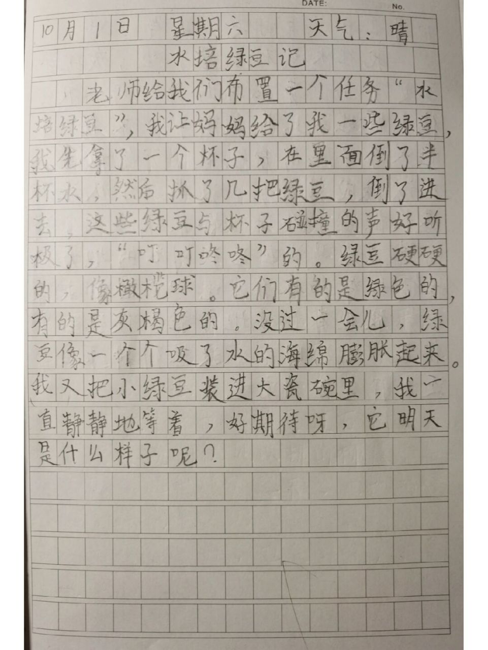 四上《绿豆发芽记》观察日记三则 #小学语文# #小学作文# #四年级作文