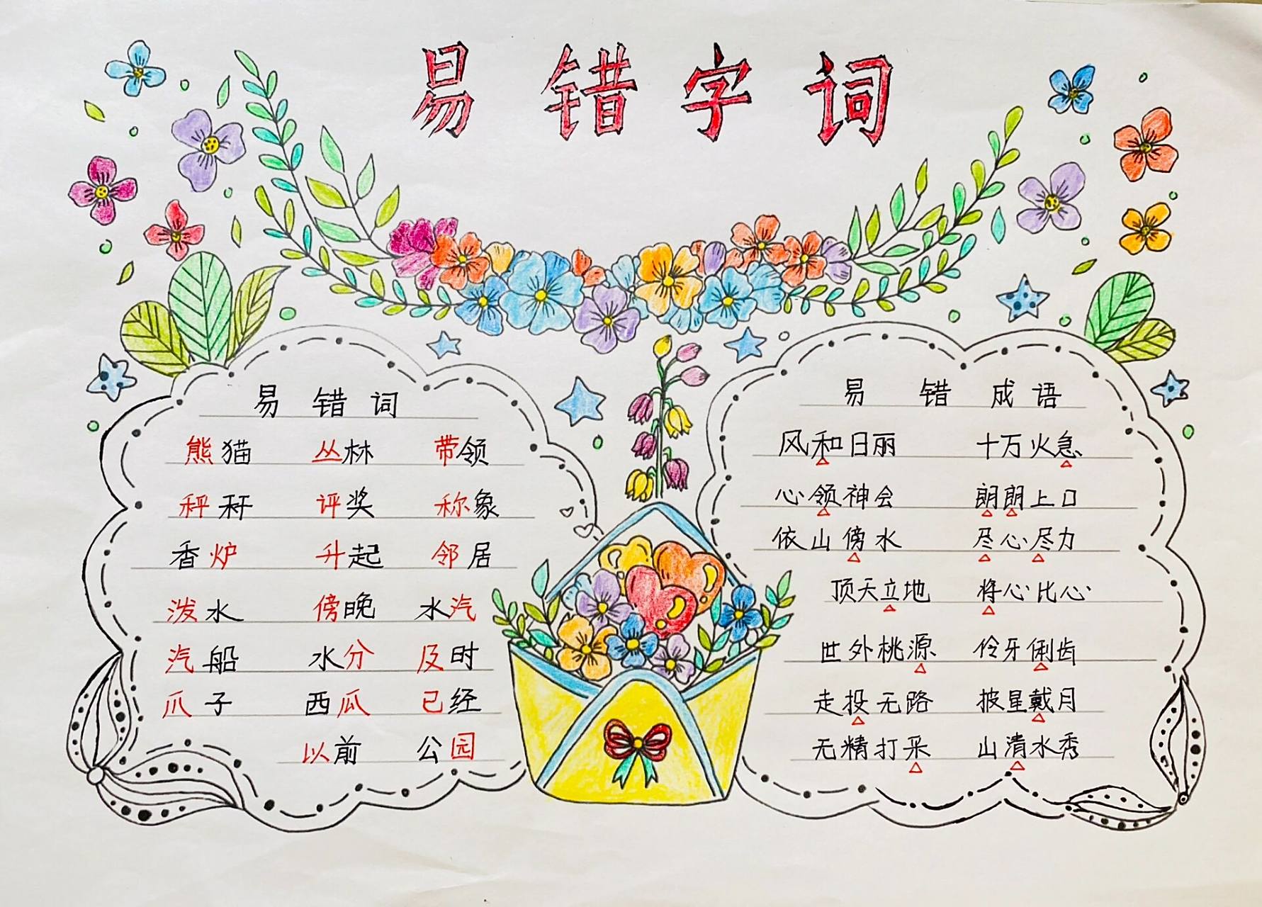 二年级易错字小报