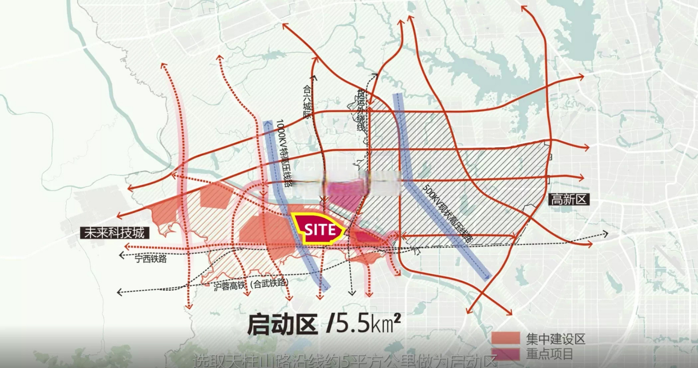 合肥未来科技城主要位于高新区小庙镇托管区域范围内,依据在编总体
