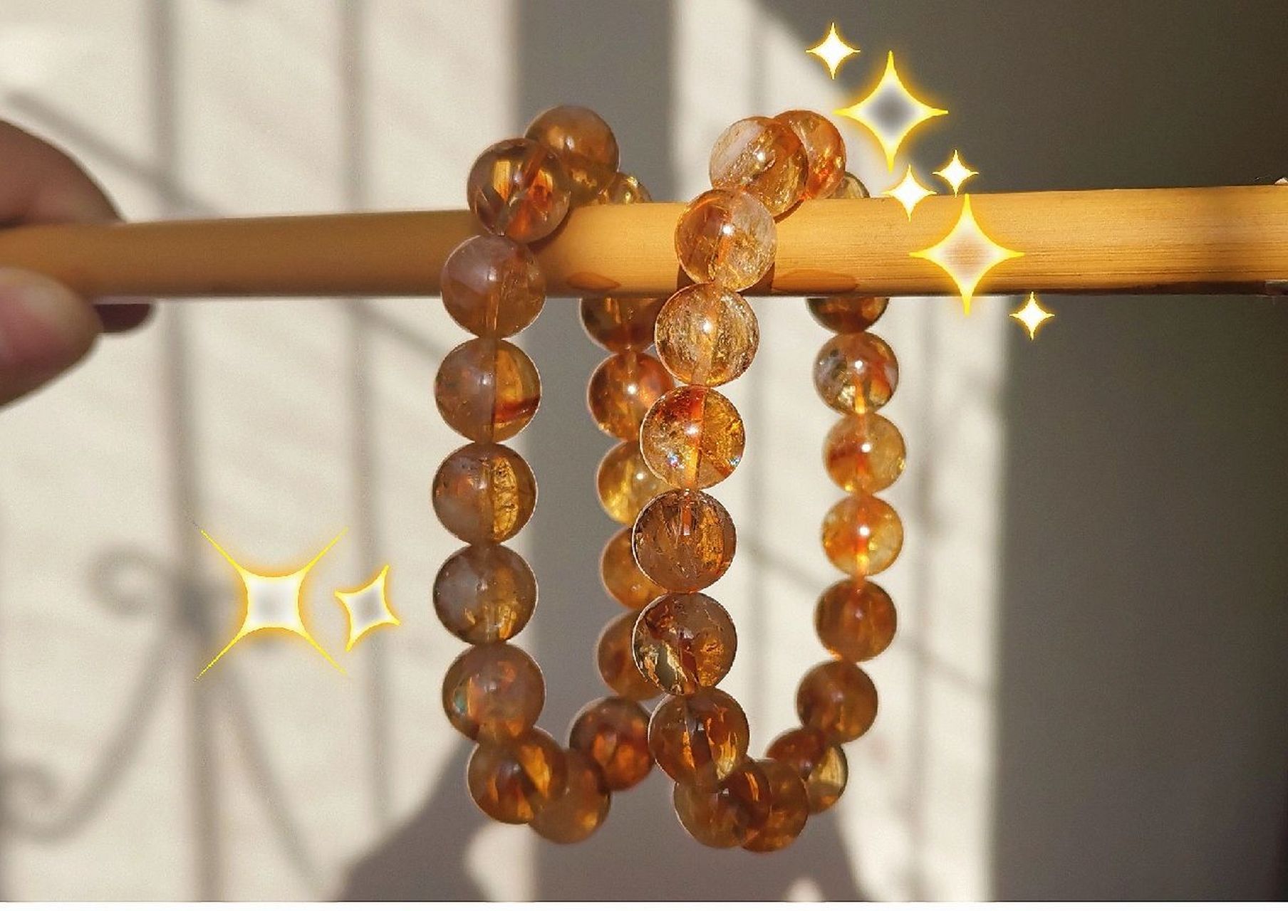 手串退坑第二弹:蜂蜜奶盖—蓝针黄塔 黄水晶:增强自信,坚定立场,主