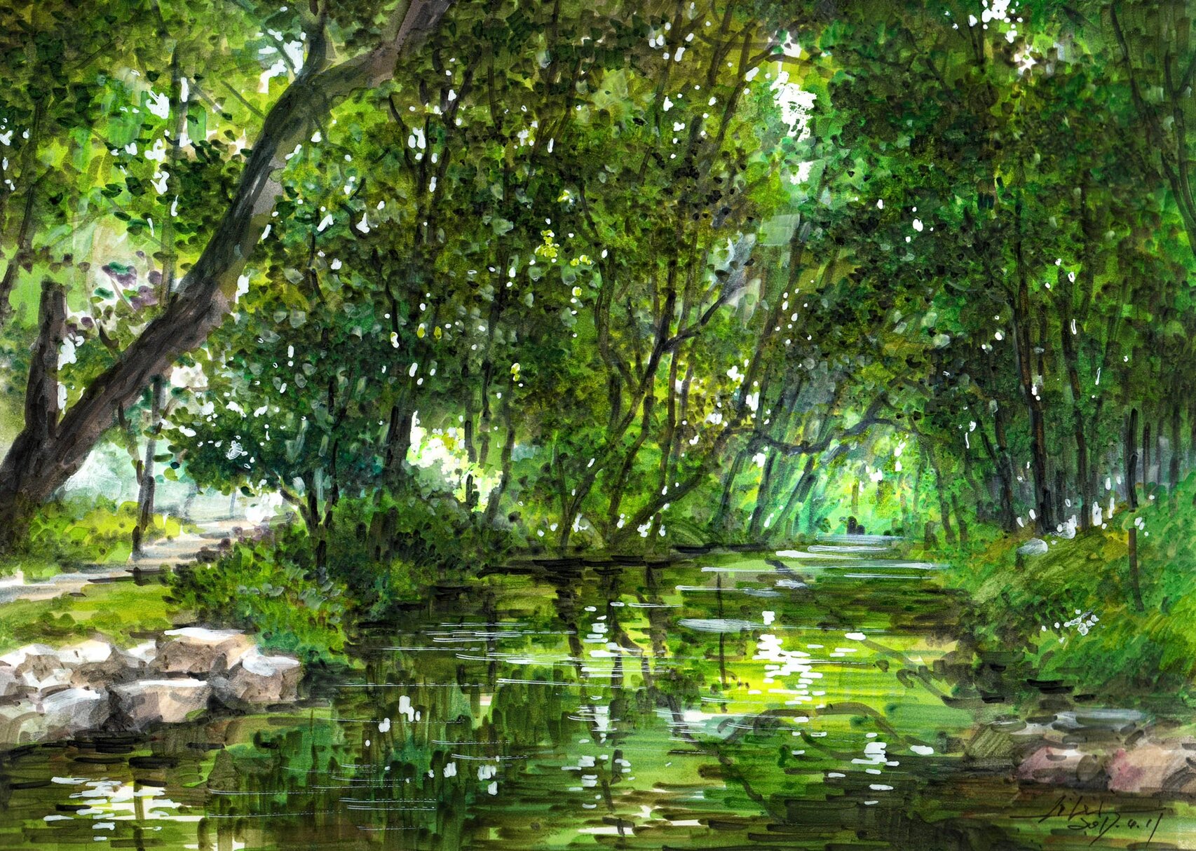 马克笔 | 一个小树林的绘画过程