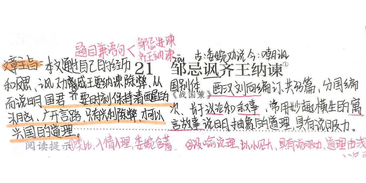 21.《邹忌讽齐王纳谏