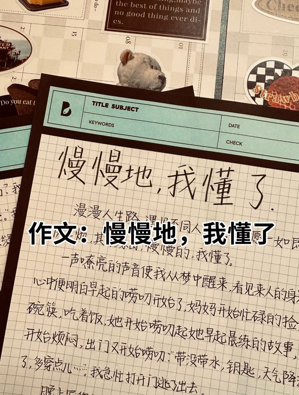 优秀作文:慢慢地,我懂了 别解爱,解题,去远方.