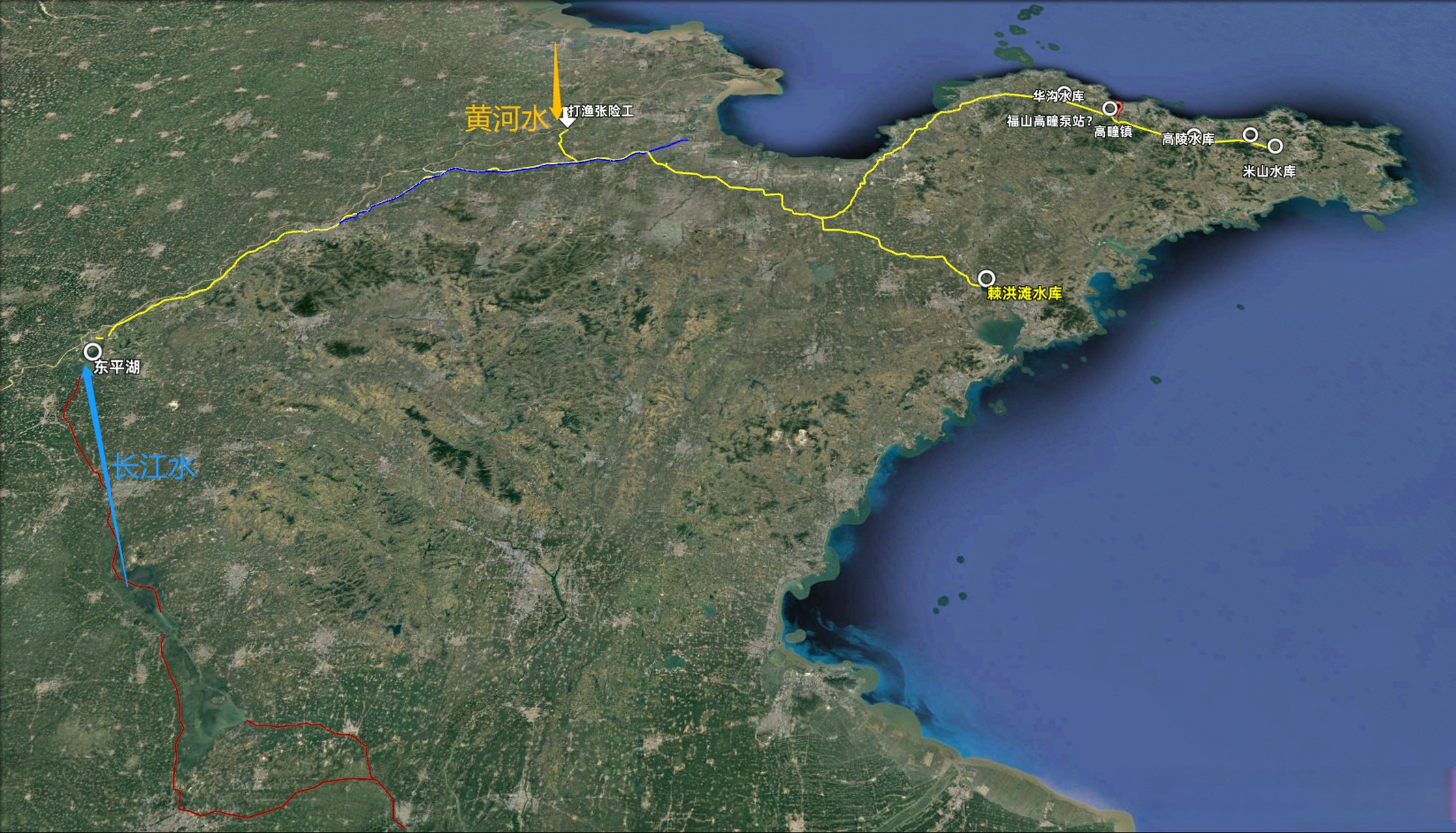 引黄济青(岛),引黄入威(海),引江入威(海)【黄河水由山东博兴县打渔张