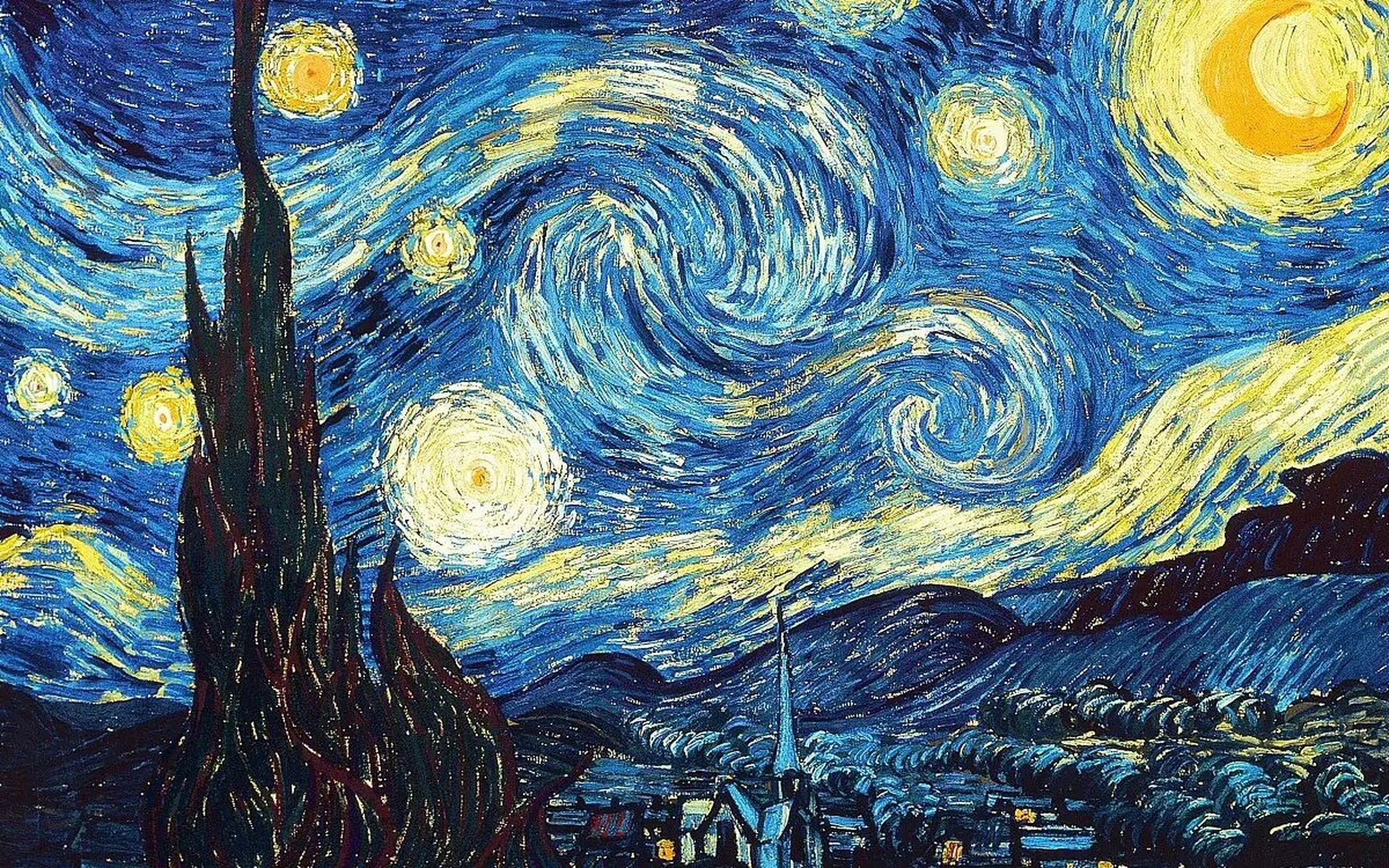 93名画鉴赏|《星空》梵高 93《星空》是荷兰后印象派画家梵高于