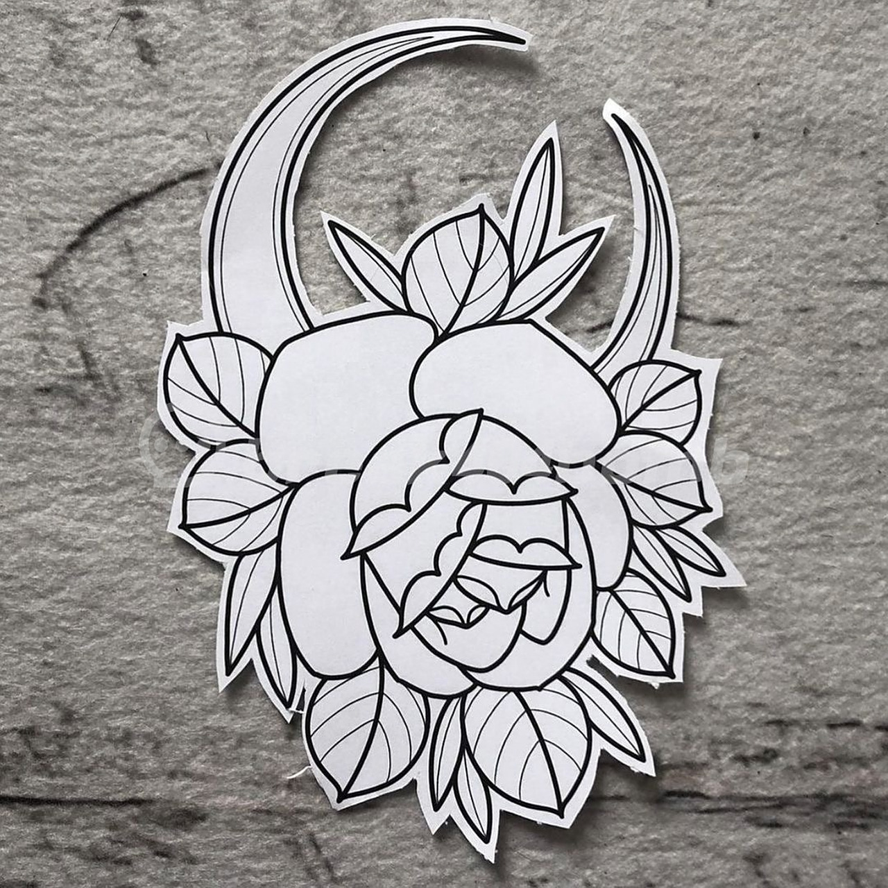 oldschool手稿线条丨欧美传统纹身 96欧美传统纹身线条手稿,拼接