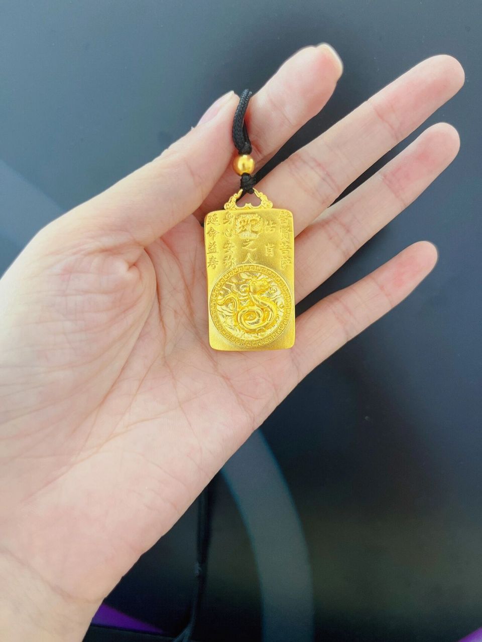 黄金十二生肖蛇 本命佛 普贤菩萨 黄金生肖蛇本命佛吊坠, 普贤菩萨