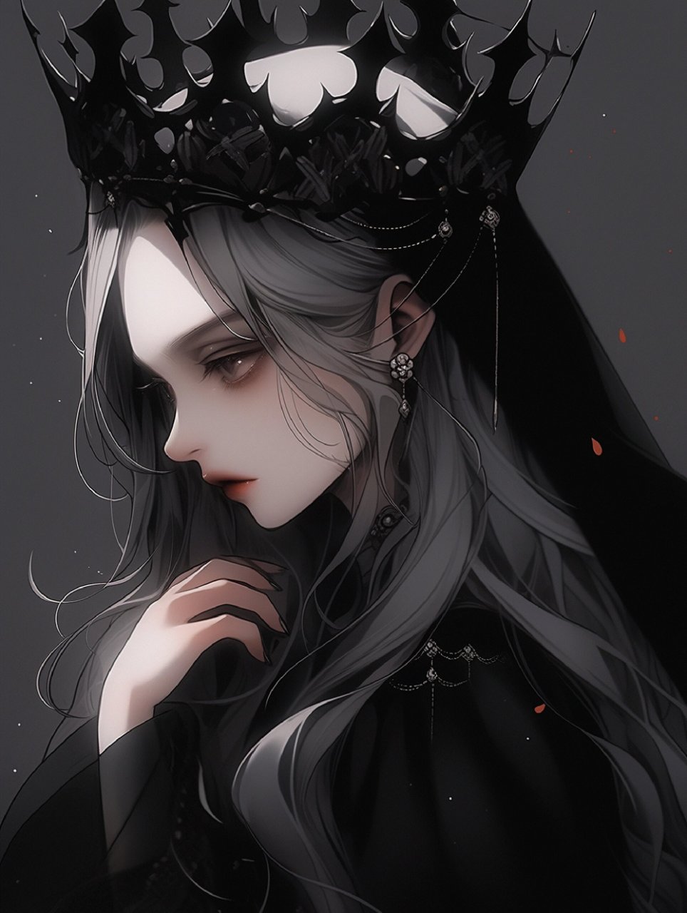 暗黑系哥特风格女生头像 黑暗笼罩了一切,仿佛整个世界都被染上了一层