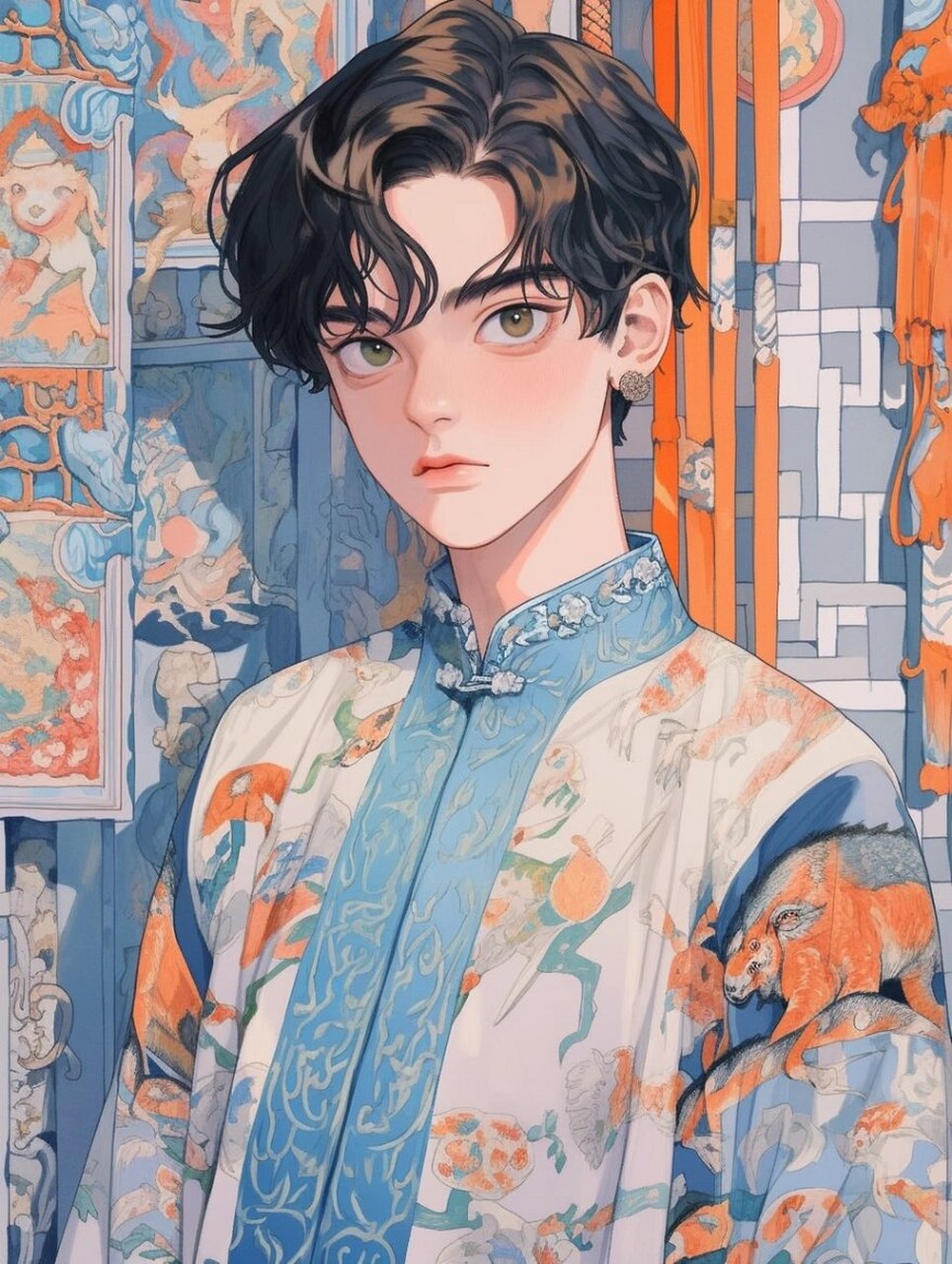 中国风男生动漫头像壁纸|蓝色系97