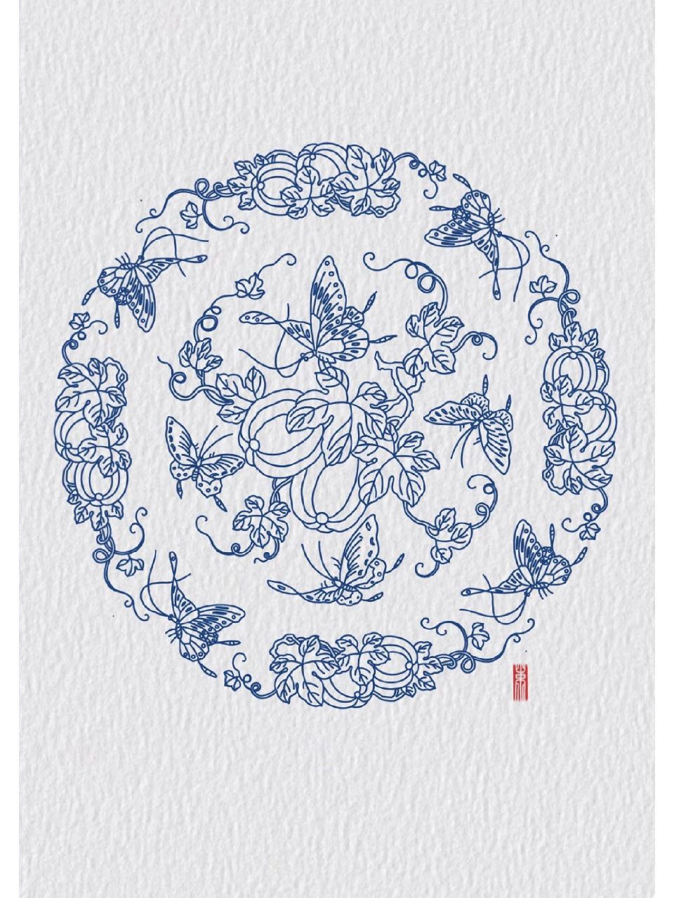 传统图案纹样‖瓜瓞绵绵组图 二零二三年四月三日     晴 	 〖蝴蝶