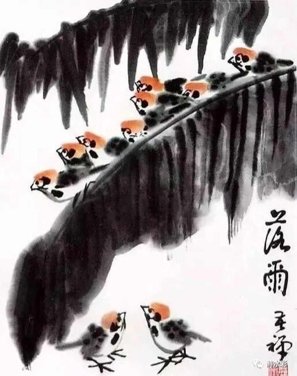 名家名作/花鸟大师李苦禅的写意小品 #艺术# #绘画