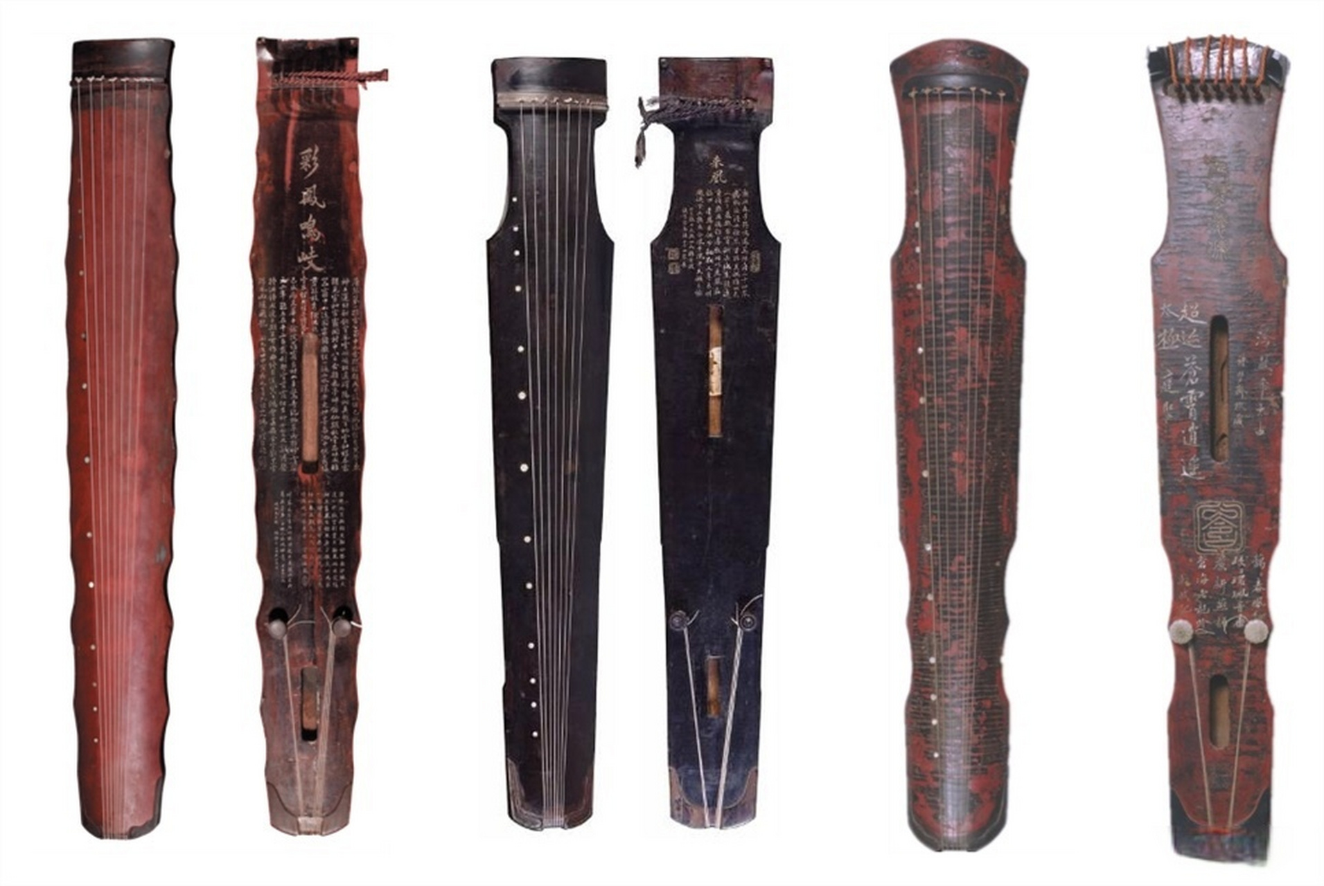 【#千年古琴犹如天空中的一抹晚霞#】唐代落霞式"彩凤鸣岐"七弦琴,被