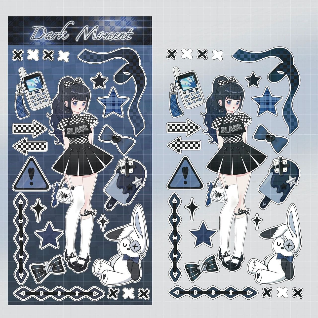 原创甜亚风咕卡贴纸 『暗黑瞬间』