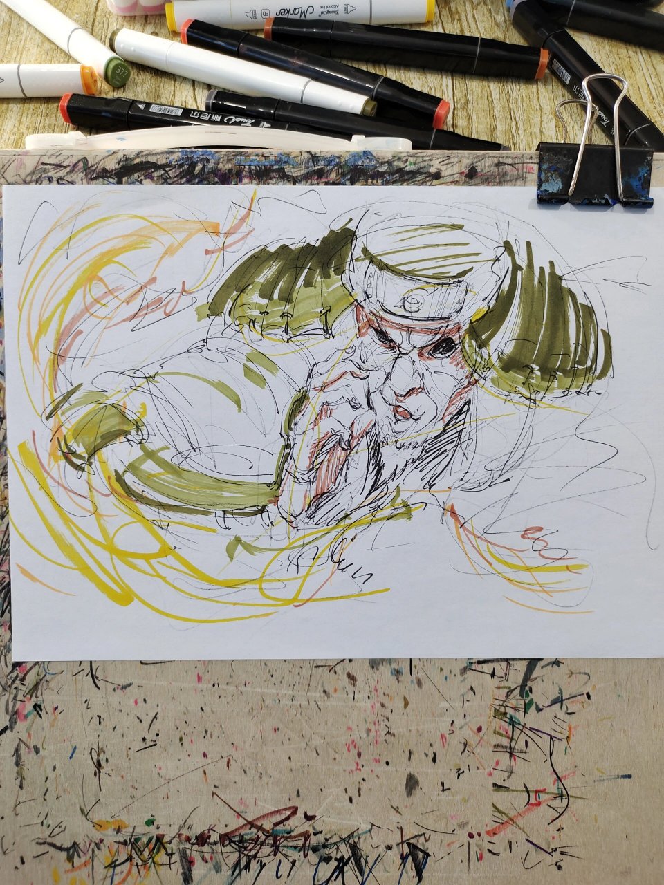 手绘动漫火影忍者人物猿飞日斩