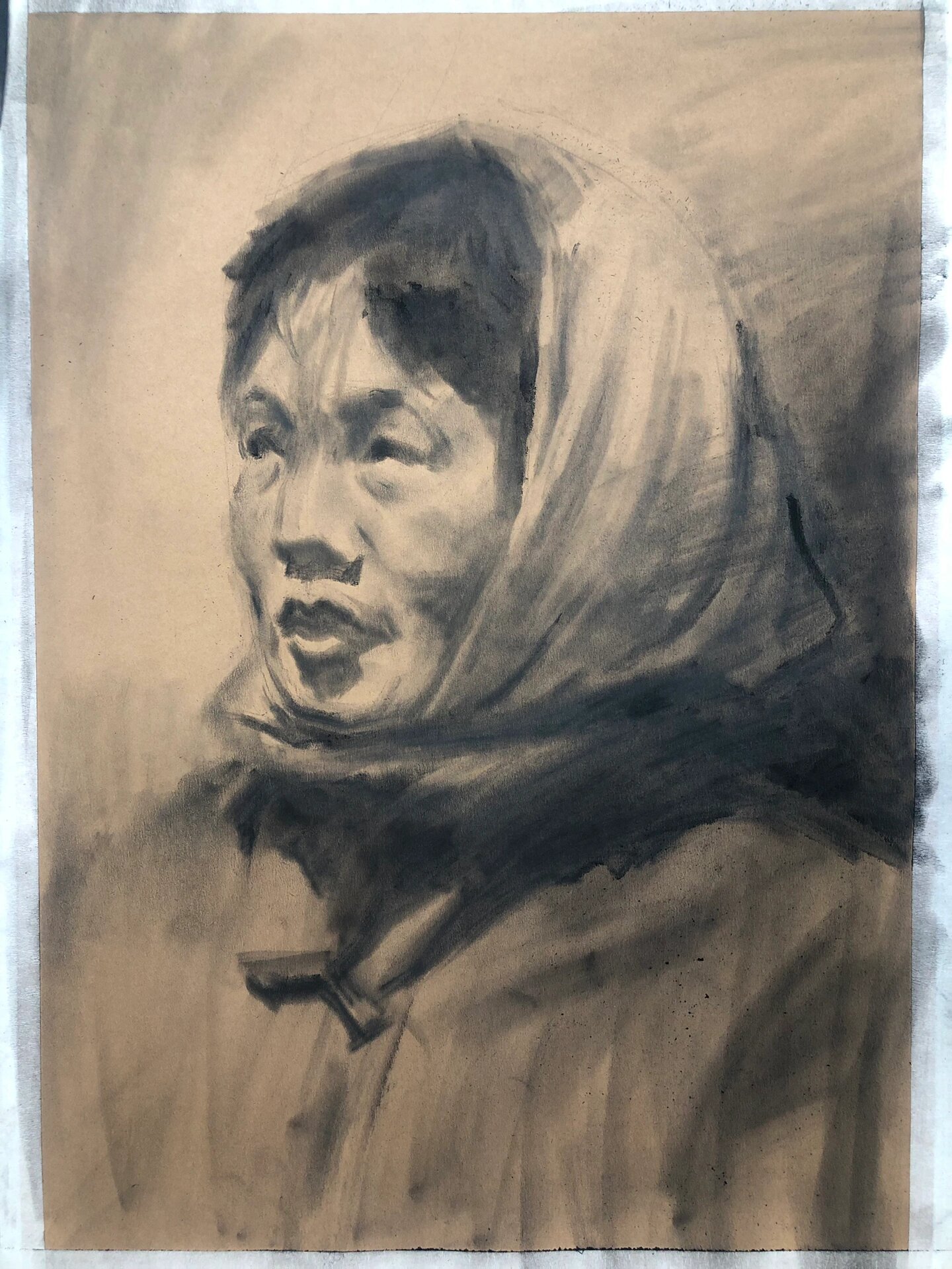 牛皮纸素描 #素描# #素描头像# #玩转素描