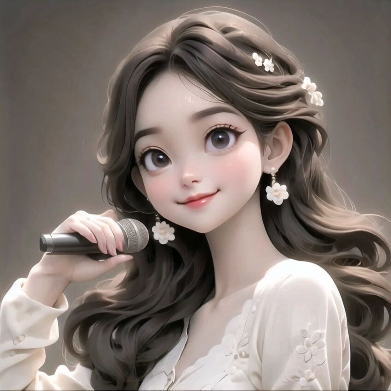 爱唱歌的女生头像图片