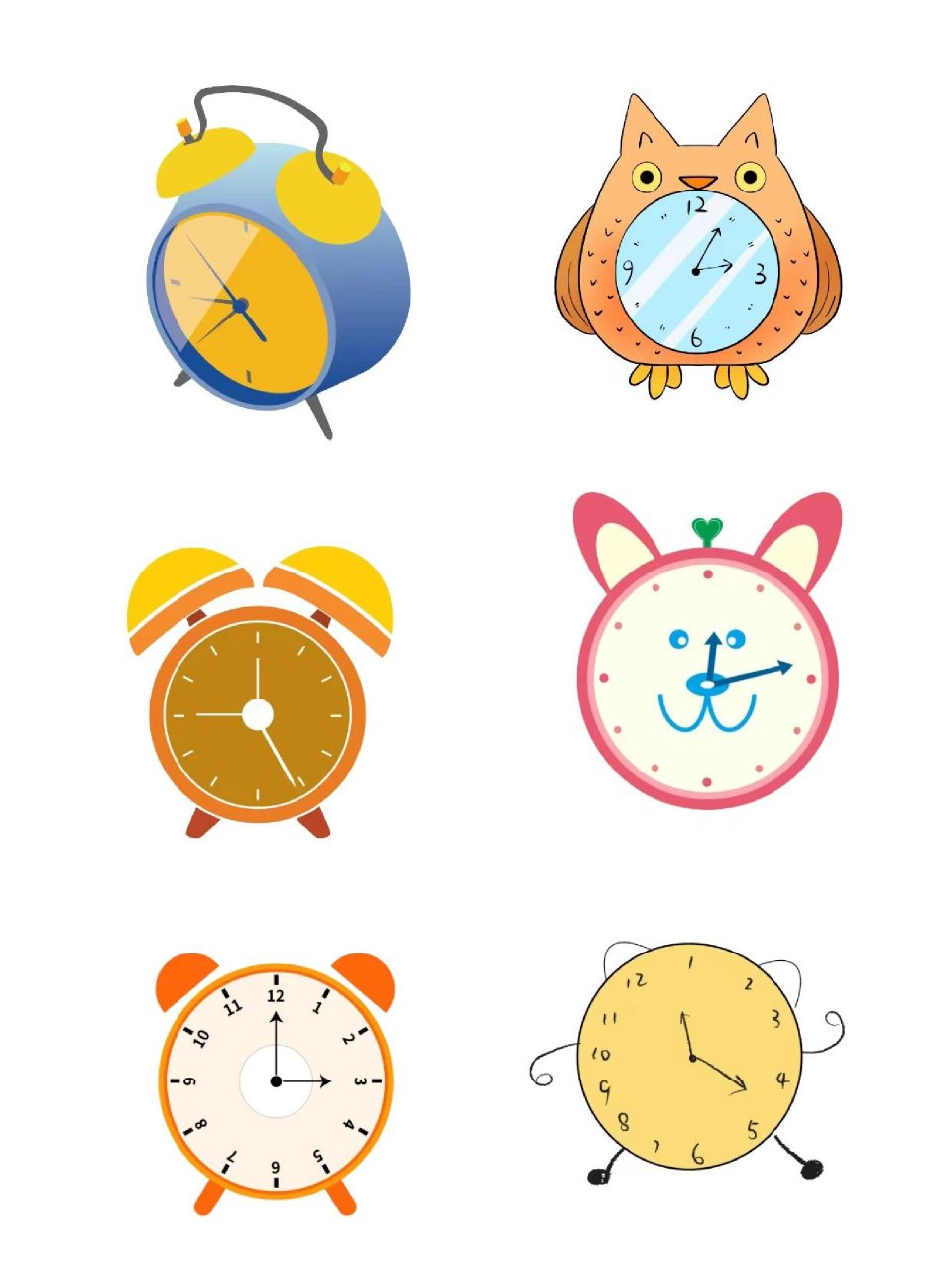 24款敲可爱的卡通闹钟免扣素材 标题: 9097中午好呀,小伙伴们!