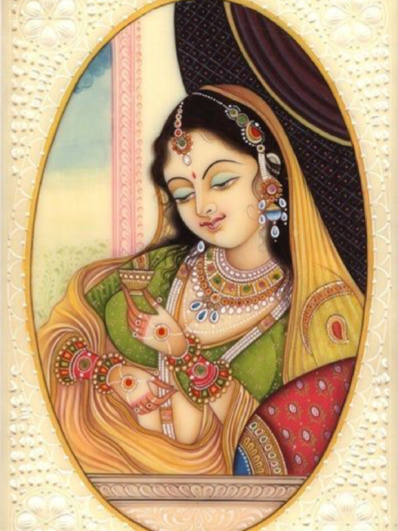 精美细腻的印度古典人物细密画