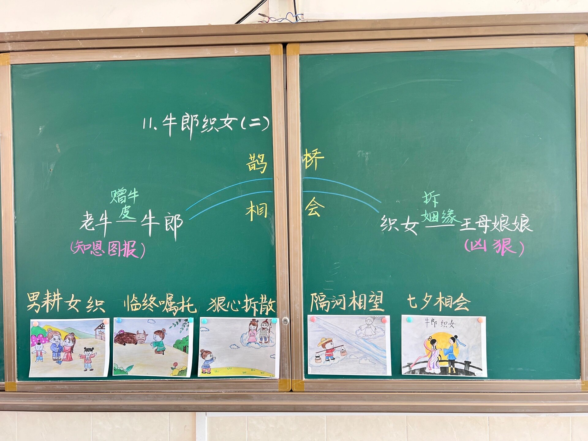 部编版五年级上册 牛郎织女(二)板书设计 第十一课 牛郎织女(二) 板书