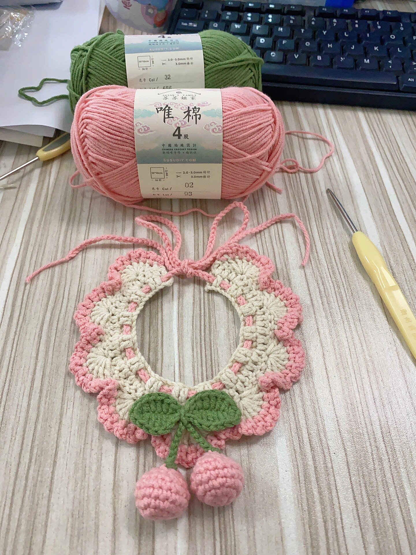 宠物钩针小围脖(附文字图解