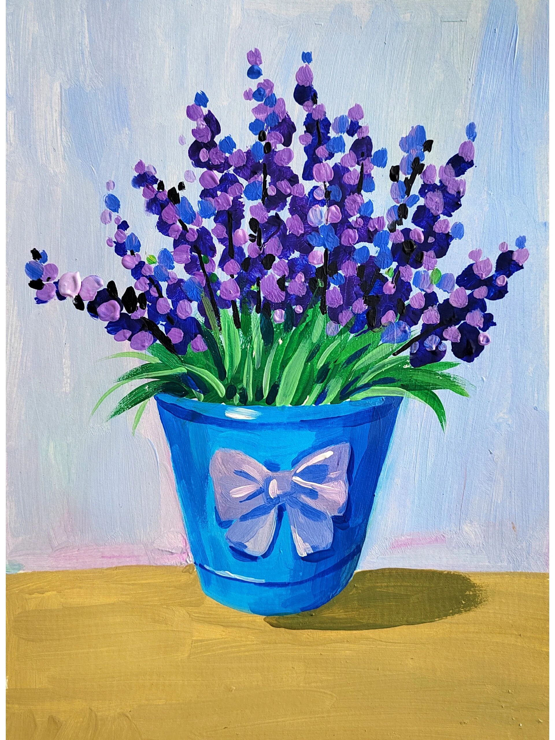 简单水粉画花卉附步骤图