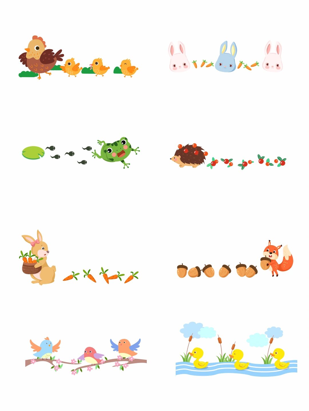 卡通动物分割线花边免抠元素