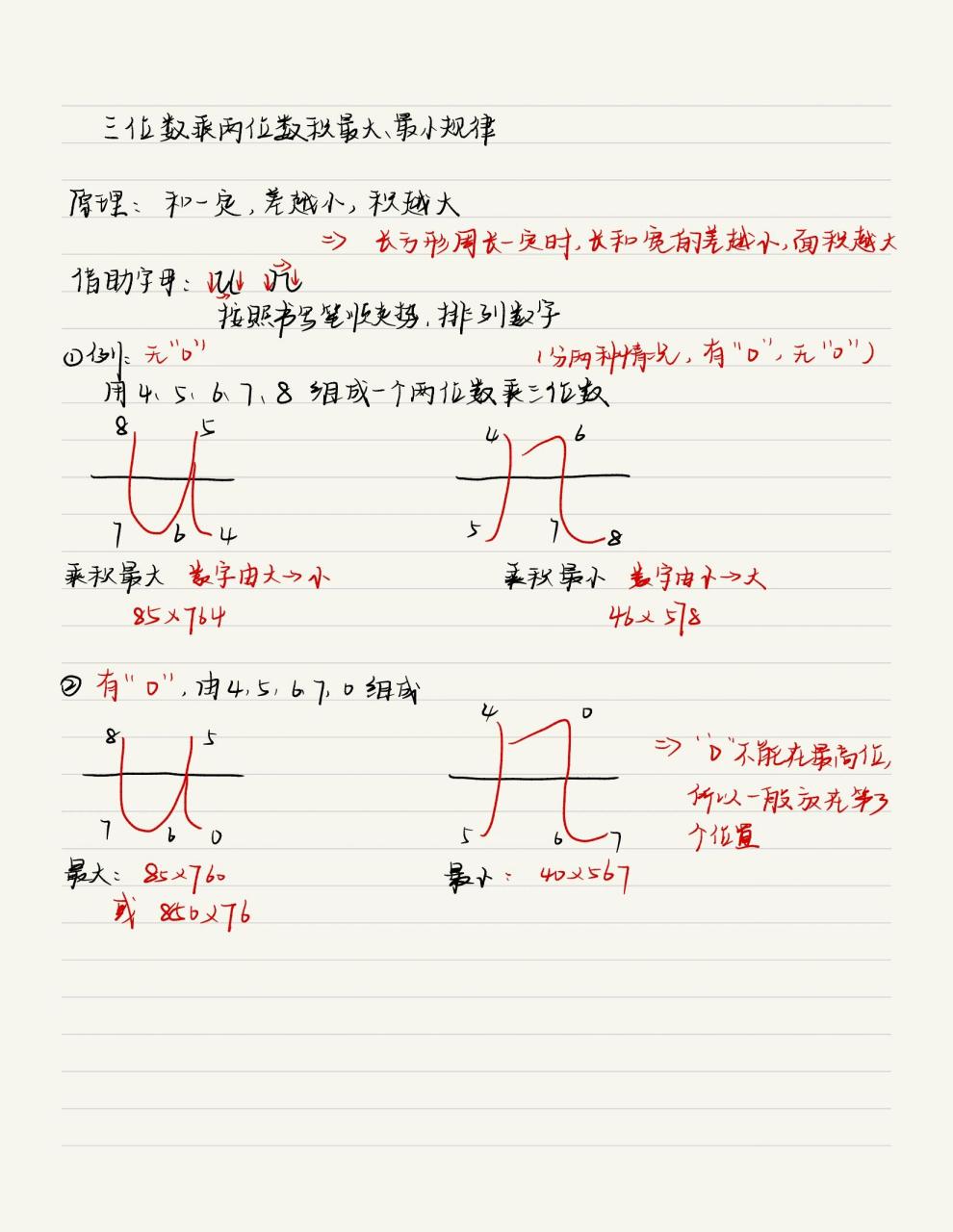 三位数乘两位数乘积最大最小un大法原理练习 最近四年级和三年级都在