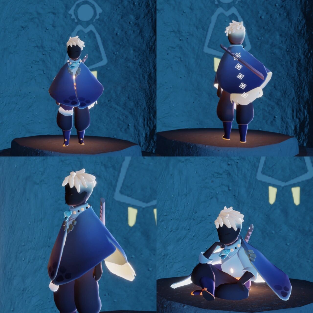 复刻先祖搓澡巾搭配99 图一:〖搓澡巾 深蓝白尾 笛子 脏辫 海洋项链