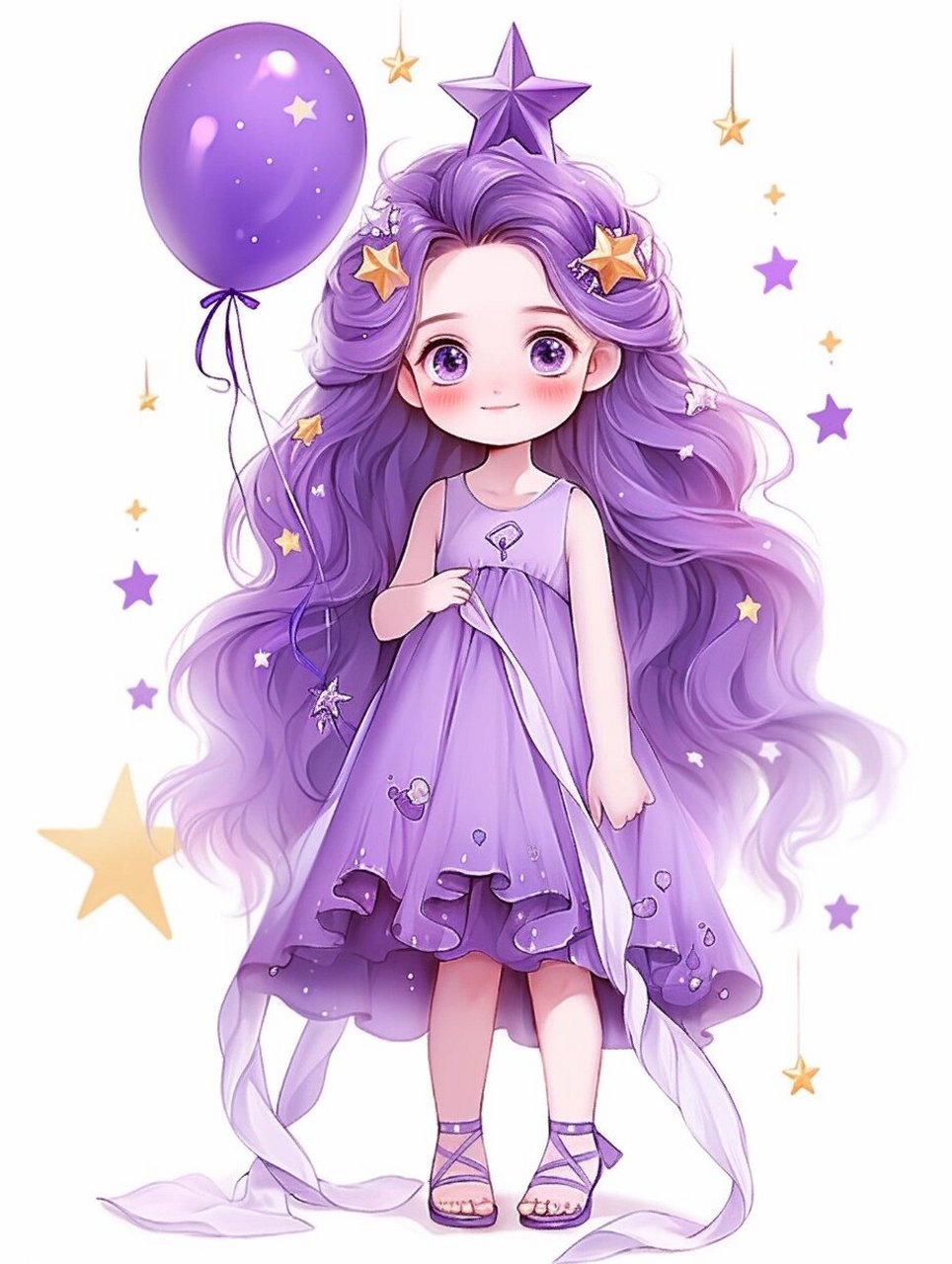 q版紫色萝莉主题 #ai绘画有点东西# #夏日滤镜# #画画的日常# #夏日