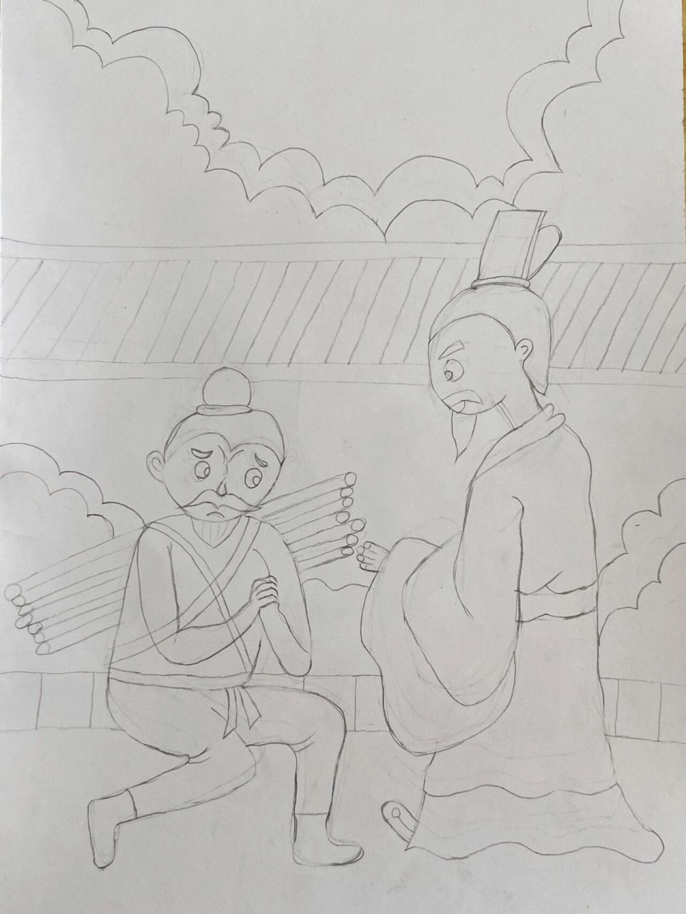 马克笔|《负荆请罪》寓言故事绘画图片步骤