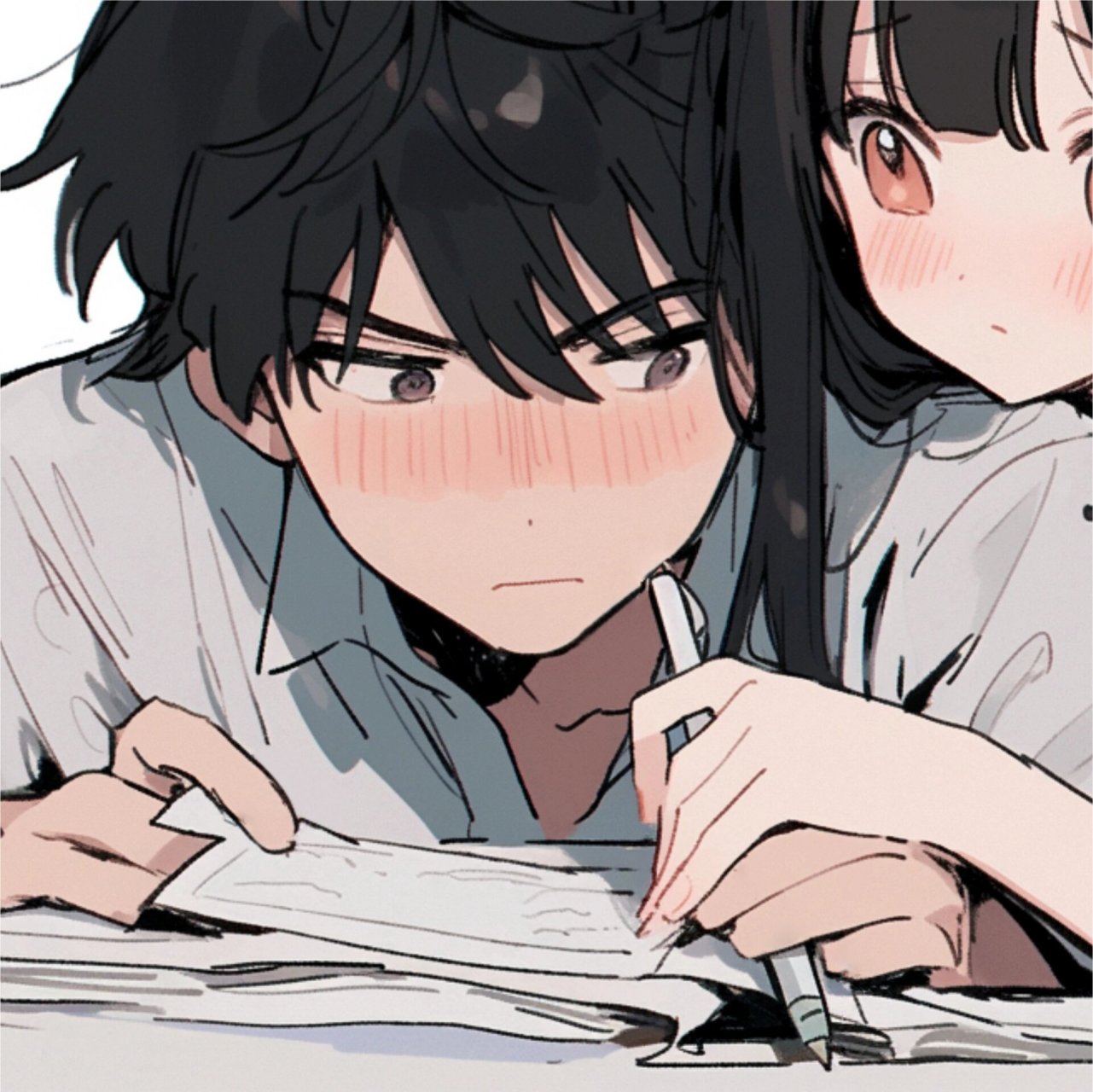 【首发】动漫情侣头像|校霸爱学习 midjourney绘制 ps改良 搬运请标明