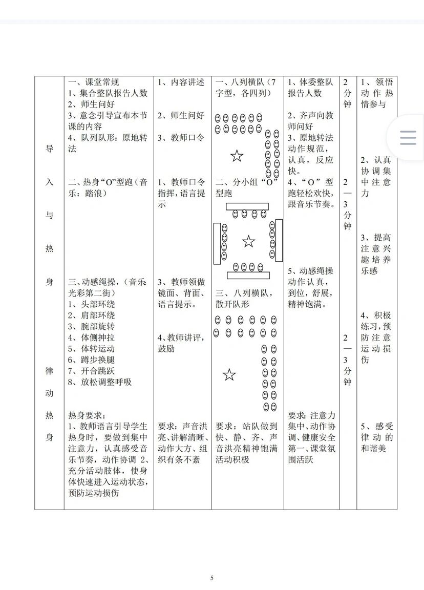 水平二(小学三年级)单摇跳绳教案