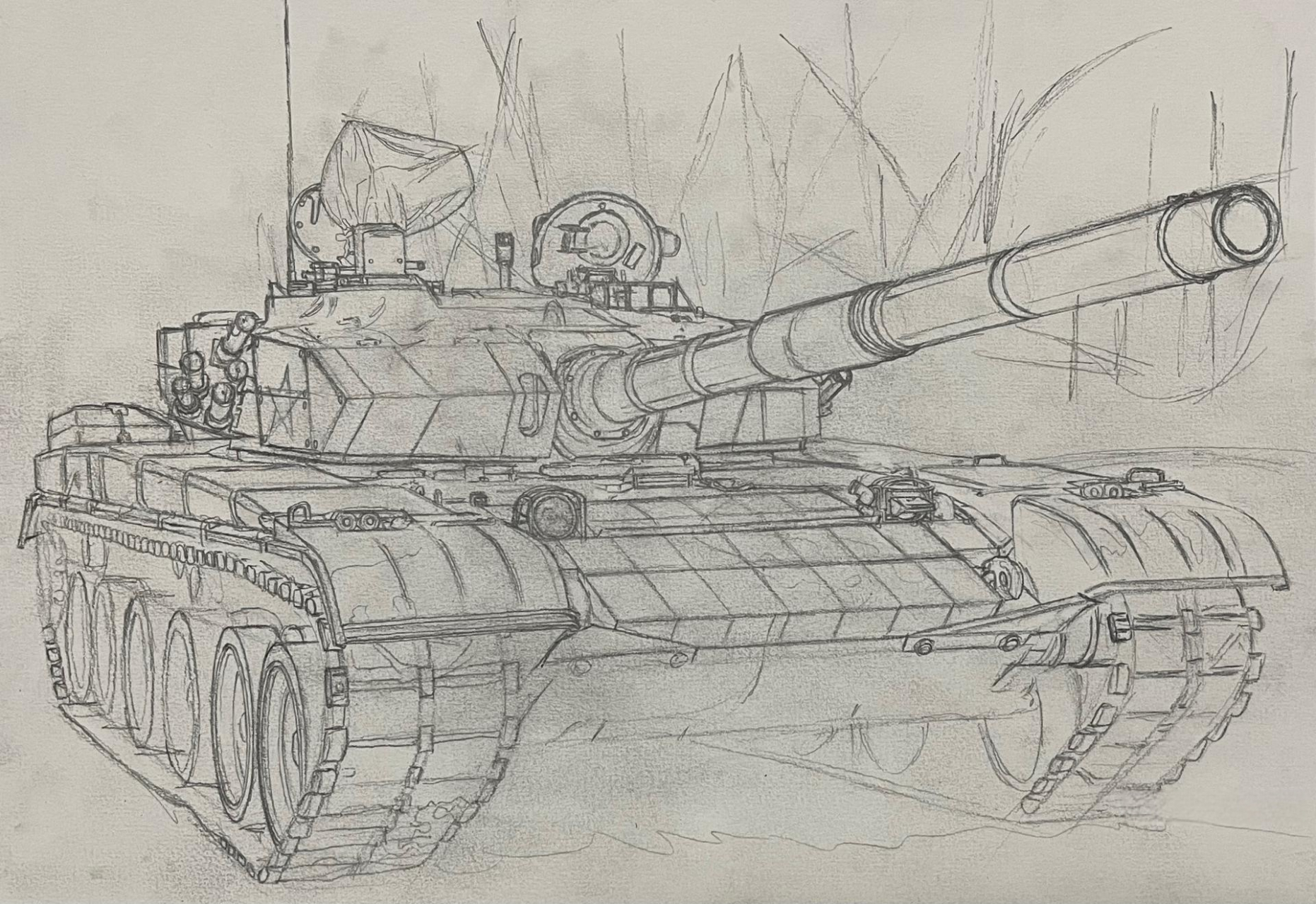 雪地涂装 画于2022年2月18日 8k大小,中性笔点绘