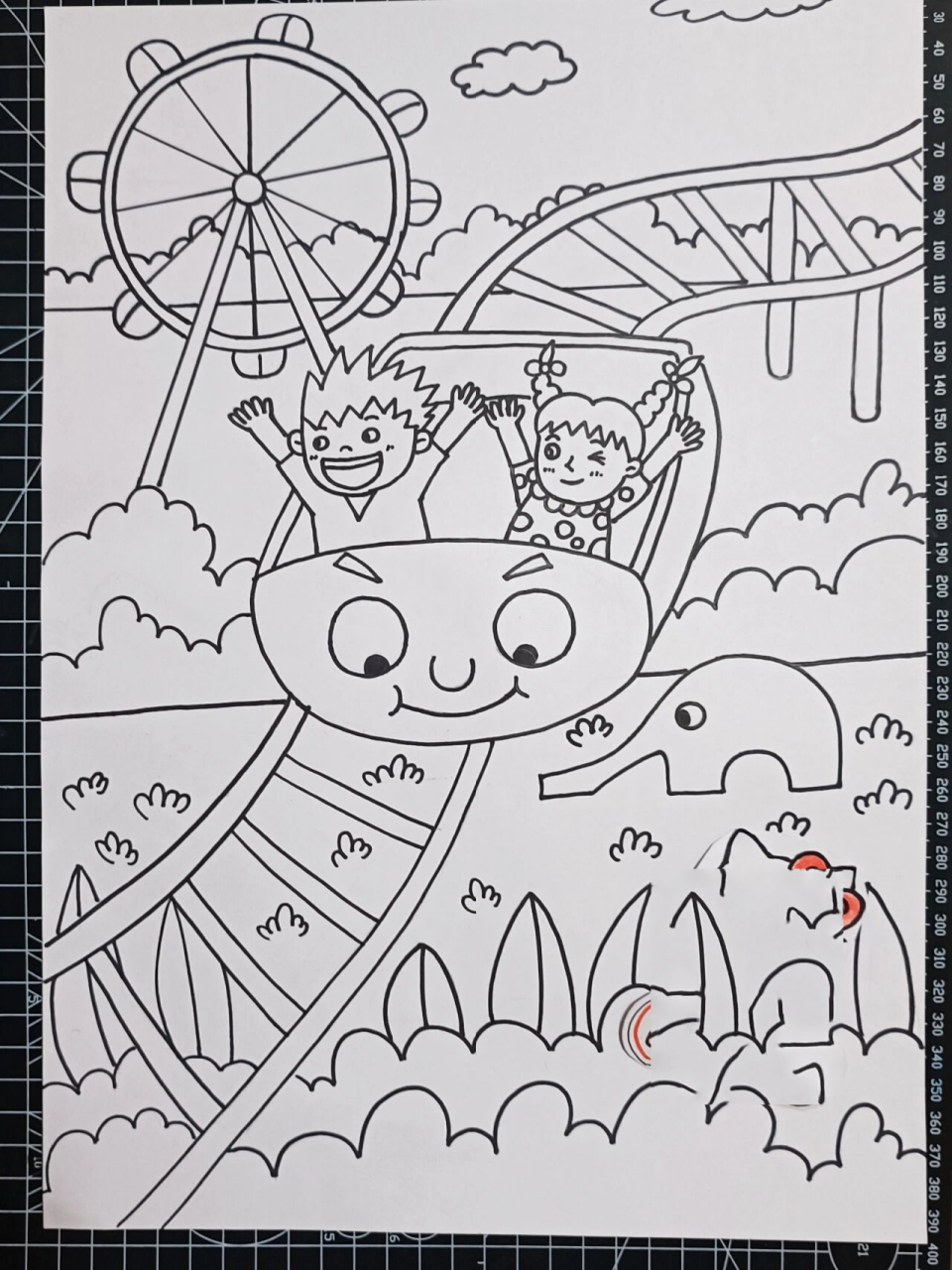 在游乐场玩的多开心呀!萌萌老师每天陪你画画哦!