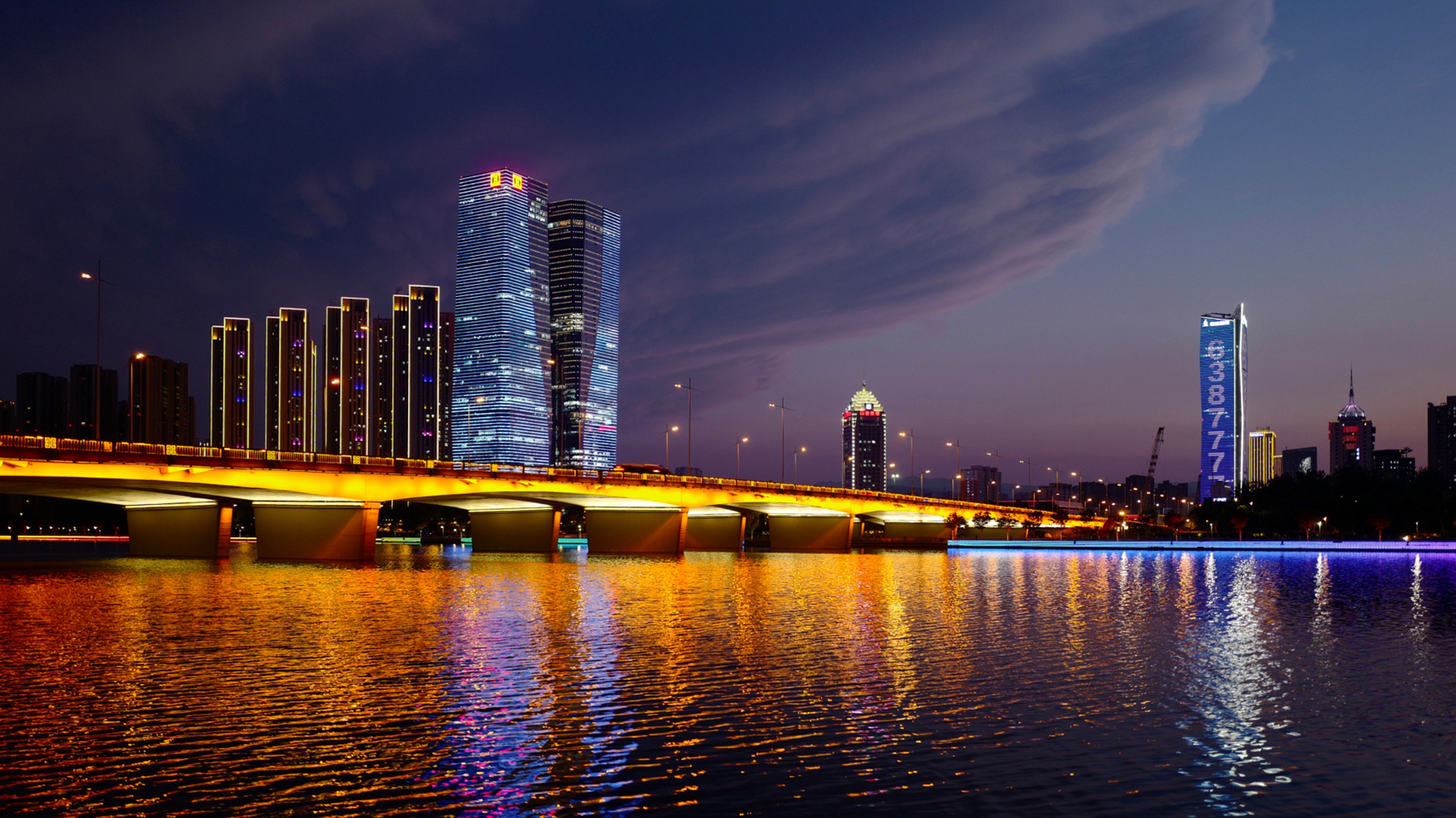 太原|汾河桥梁夜景合集97 汾河景区璀璨桥梁夜景合集91 太原夜間