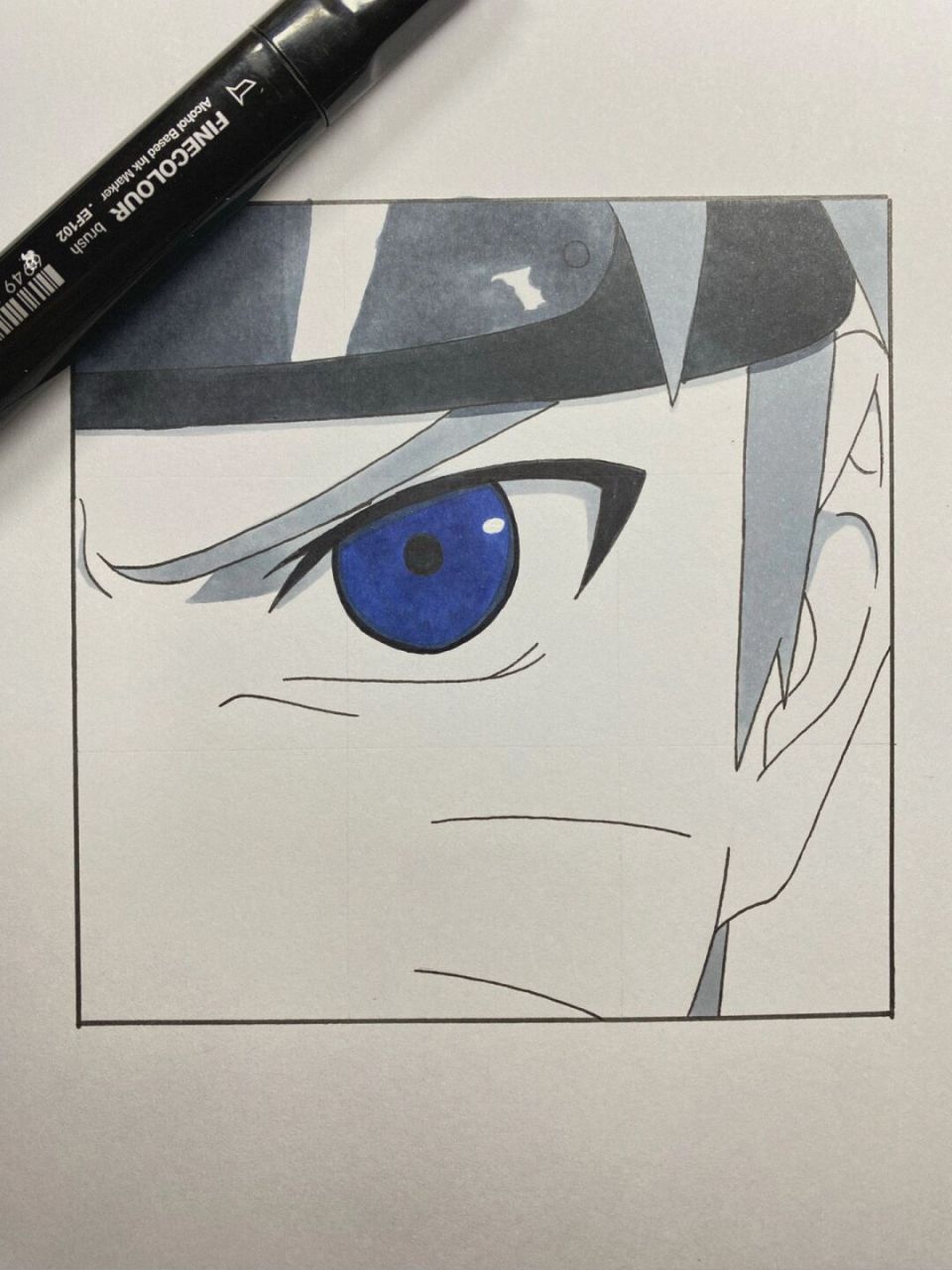 火影忍者# #手绘教程# #鸣人# 这是谁的眼睛