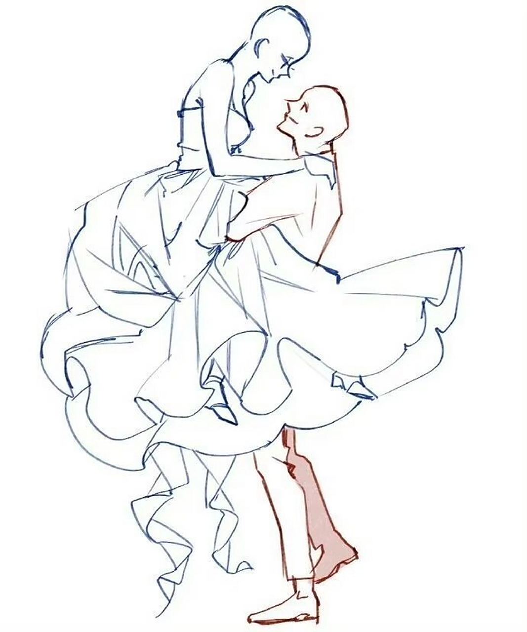 【绘画素材】双人舞姿模板 第一波情侣跳舞的素材来啦~ 还有第二弹哦