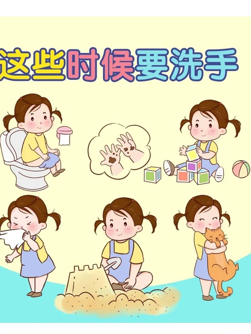 幼儿园主题环创/这些时候要洗手93 卡通图片 让孩子们一眼明白什么