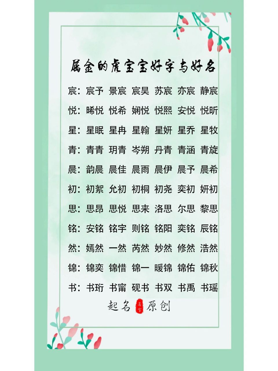 五行属金的好字与好名